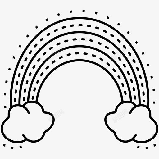 彩虹云阳光图标svg_新图网 https://ixintu.com 云 彩虹 波浪 阳光