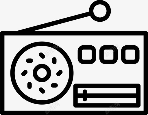 收音机音乐信号图标svg_新图网 https://ixintu.com 信号 收音机 磁带 音乐