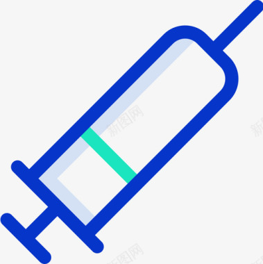 注射器基本图标轮廓颜色图标