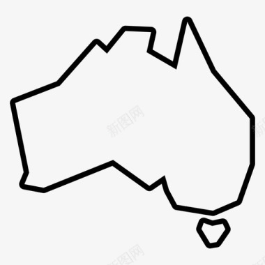 澳大利亚地图简单国家悉尼图标图标
