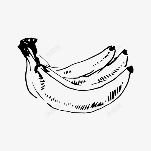香蕉食品水果图标svg_新图网 https://ixintu.com 水果 热带 食品 香蕉