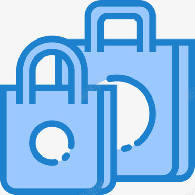 购物袋网上购物6蓝色图标图标