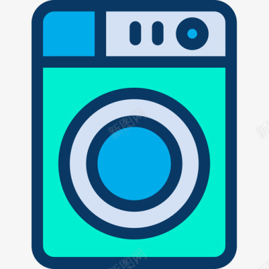 洗衣机电器6线性颜色图标图标