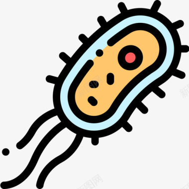 细菌生物学2线状颜色图标图标