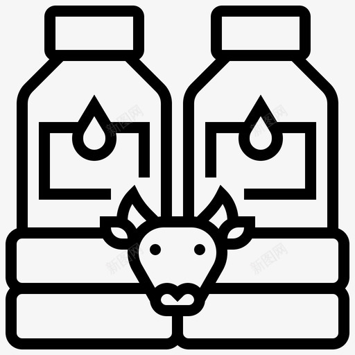 牛奶饮料瓶子图标svg_新图网 https://ixintu.com 农场生产线 奶牛 牛奶 瓶子 饮料