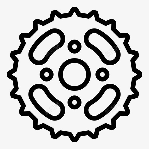 齿轮自行车链条图标svg_新图网 https://ixintu.com 自行车 链条 链轮 齿轮
