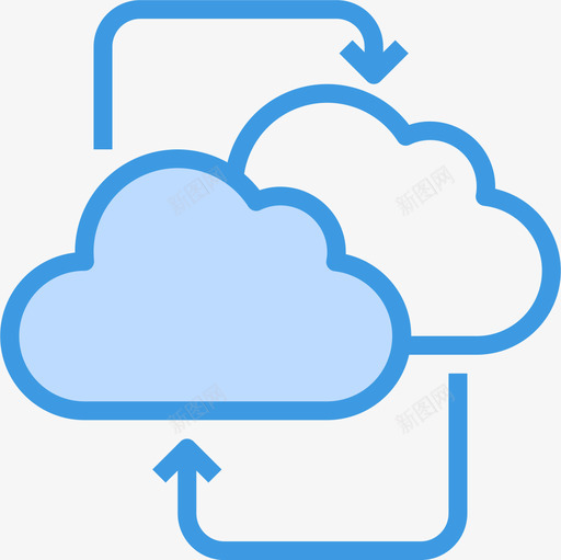 云计算机网络5蓝色图标svg_新图网 https://ixintu.com 蓝色 计算机网络