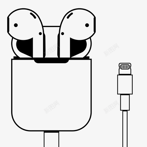 airpods充电applecable图标svg_新图网 https://ixintu.com airpods apple cable lightning 充电 设备