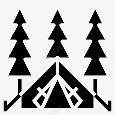 露营森林自然图标图标