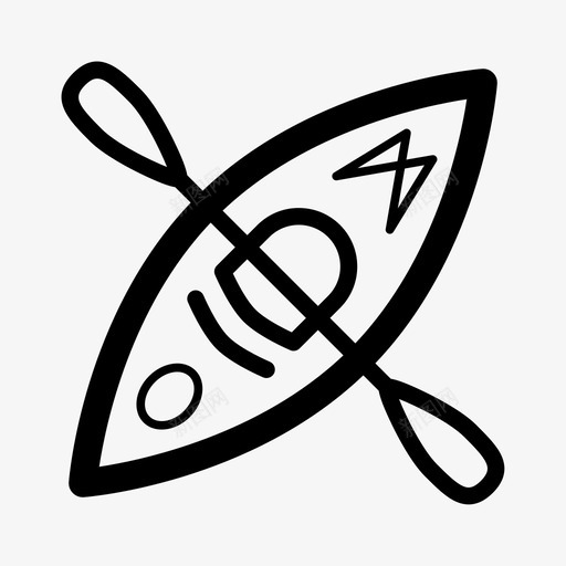 皮划艇划船独木舟图标svg_新图网 https://ixintu.com 划桨 划船 娱乐 户外 水上运动 独木舟 皮划艇