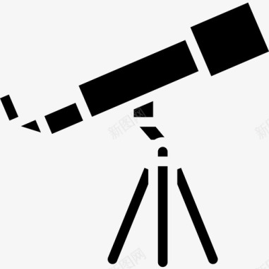 望远镜科学89固体图标图标