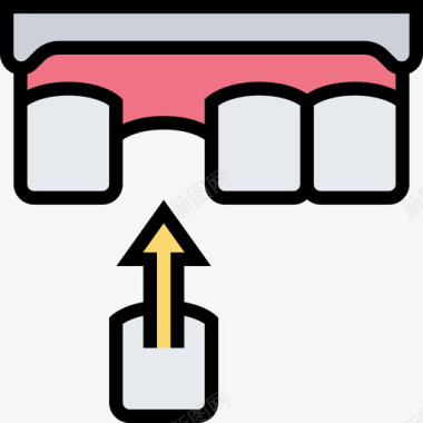 牙冠牙19线形颜色图标图标