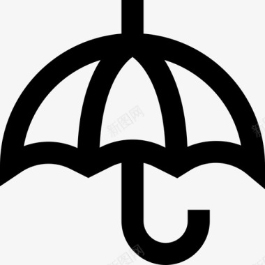 伞英国轮廓直线形图标图标