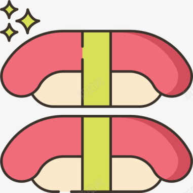 寿司食品饮料6原色图标图标