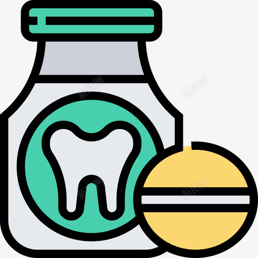 止痛药牙科19线性颜色图标svg_新图网 https://ixintu.com 止痛药 牙科 线性 颜色