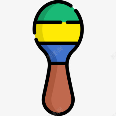 马拉卡斯巴西狂欢节13线性颜色图标图标