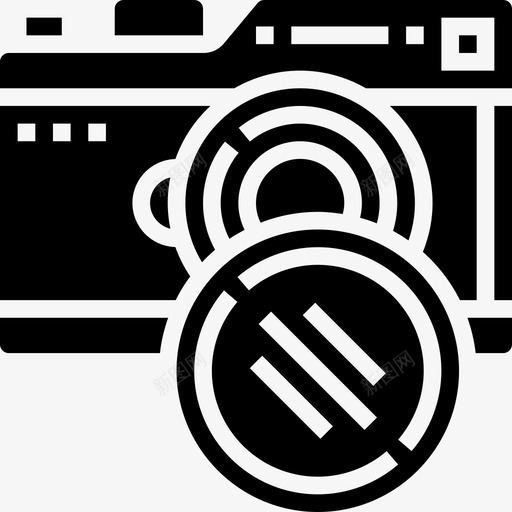 镜头照相机和附件5字形图标svg_新图网 https://ixintu.com 字形 照相机 镜头 附件