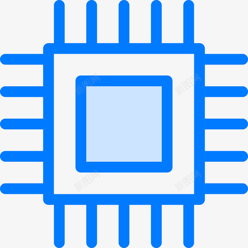 芯片cybernatics2蓝色图标svg_新图网 https://ixintu.com cybernatics 芯片 蓝色
