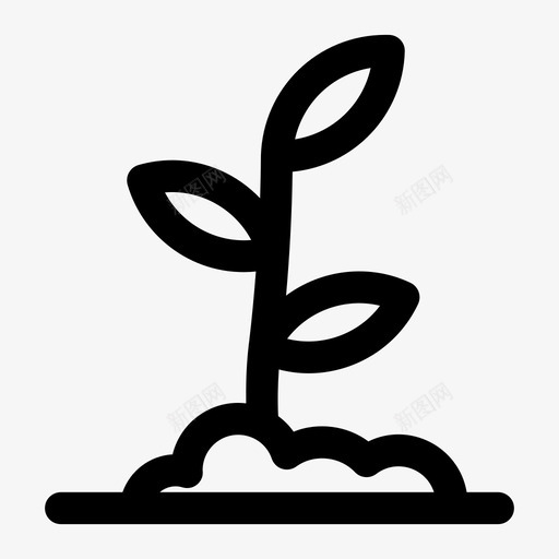 芽生长植物种子生长图标svg_新图网 https://ixintu.com 发芽植物 幼苗 景观美化设备线图标包 生长植物 种子生长 芽