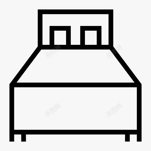 床垫卧室家具图标svg_新图网 https://ixintu.com 卧室 家具 床垫 房子