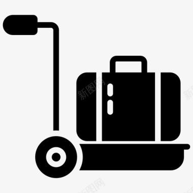 行李手推车行李推车机场手推车图标图标