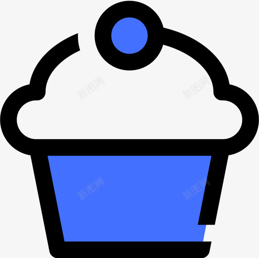 纸杯蛋糕爱85蓝色图标svg_新图网 https://ixintu.com 爱85 纸杯蛋糕 蓝色