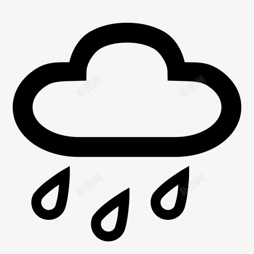 下雨天云滴图标svg_新图网 https://ixintu.com 下雨天