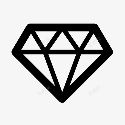 钻石珠宝石头图标svg_新图网 https://ixintu.com 珠宝 石头 钻石