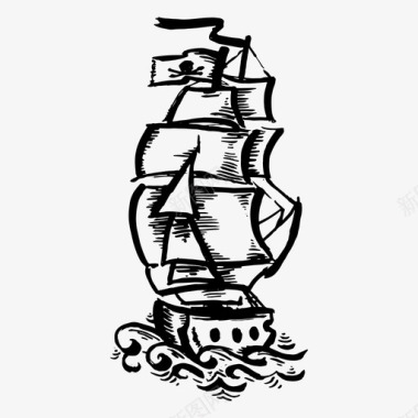 船纹身船邮轮图标图标