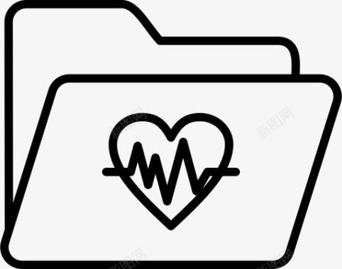 心脏心电图文件夹图标图标