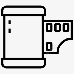 复古老电影相机卷黑色胶卷老电影图标高清图片