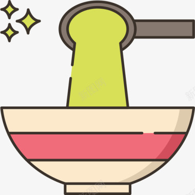 汤食品饮料6线性颜色图标图标