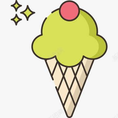 冰淇淋食品饮料6线性颜色图标图标