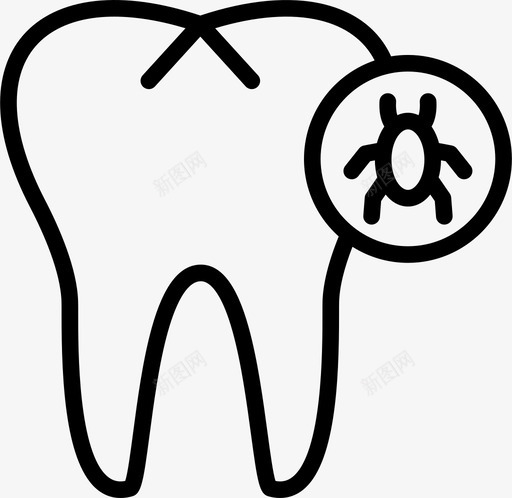 牙科病菌感染图标svg_新图网 https://ixintu.com 医学 感染 牙科 牙齿 病菌