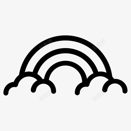 彩虹云颜色图标svg_新图网 https://ixintu.com 天气 天空 彩虹 颜色