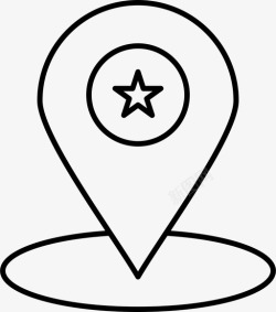 星星大头针圣诞节地点地图图标高清图片
