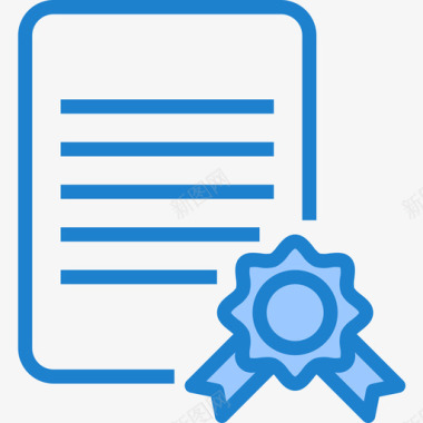 文凭奖励和奖章6蓝色图标图标