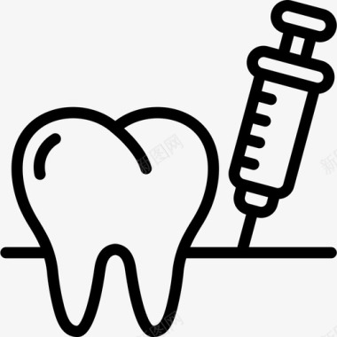 牙齿牙科学4线形图标图标