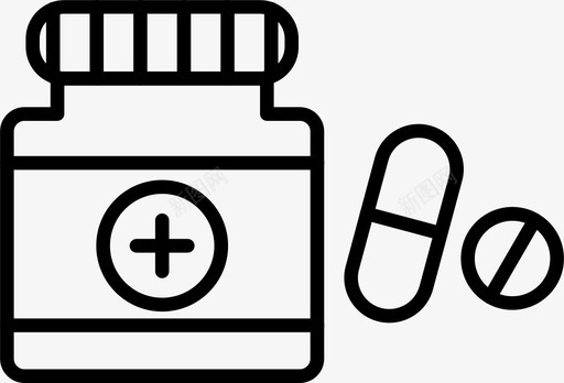药品瓶子健康图标图标