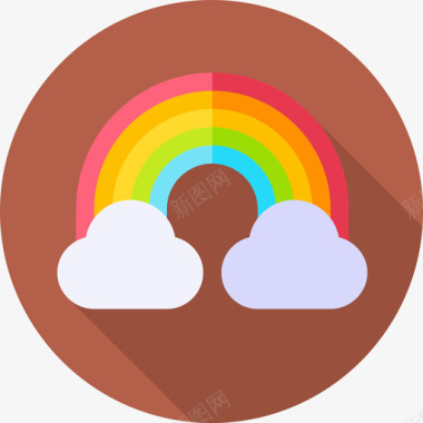 彩虹幸福7平坦图标图标