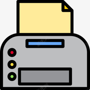 打印机家用电器设备2线颜色图标图标