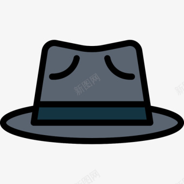 帽子黑手党4线性颜色图标图标