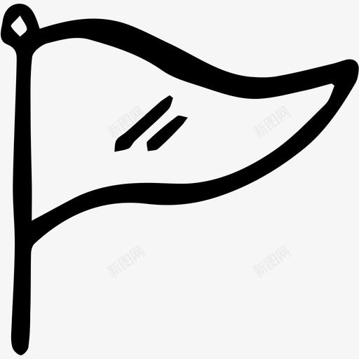 旗子手绘位置图标svg_新图网 https://ixintu.com 举白旗 位置 信号 手绘 投降 旗子
