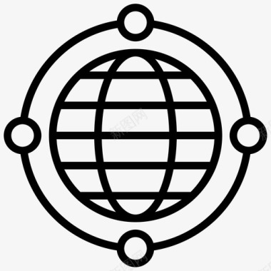 全球互联网连接网络图标图标