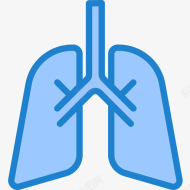 肺健康护理30蓝色图标图标