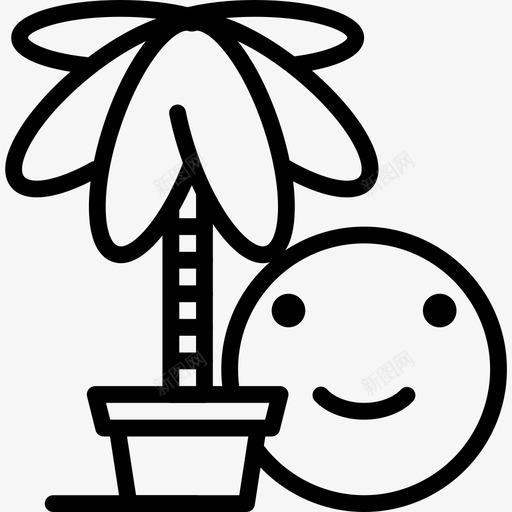 棕榈树家庭住宅直系图标svg_新图网 https://ixintu.com 家庭住宅 棕榈树 直系