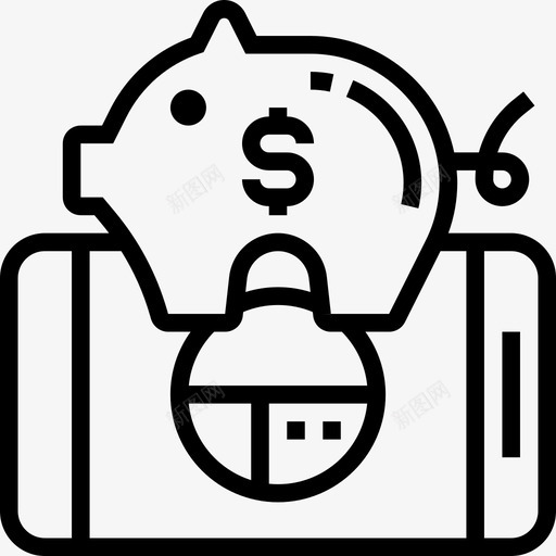 储蓄罐金融科技要素3线性图标svg_新图网 https://ixintu.com 储蓄罐 线性 金融科技要素3