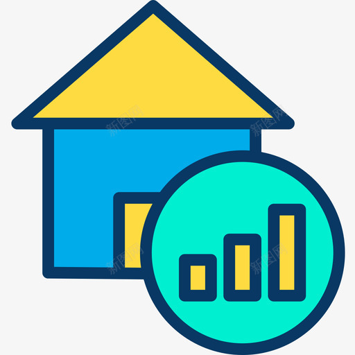 统计房地产151线性颜色图标svg_新图网 https://ixintu.com 房地产 线性 统计 颜色