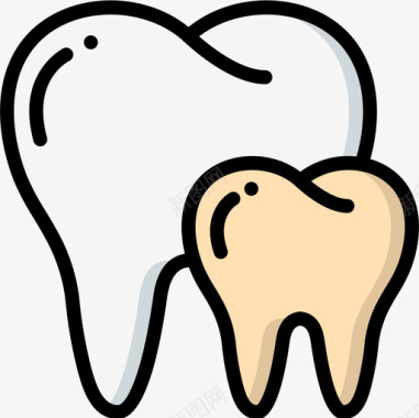 牙齿牙科学8线性颜色图标图标