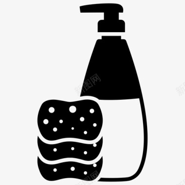 肥皂和清洁浴室配件清洁设备图标图标